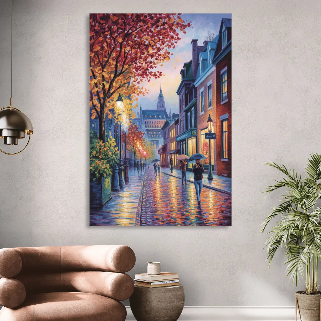 Quebec City in Autumn Sitting Room - Canvas Wall Art