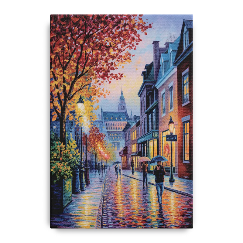 Quebec City in Autumn Front - Canvas Wall Art