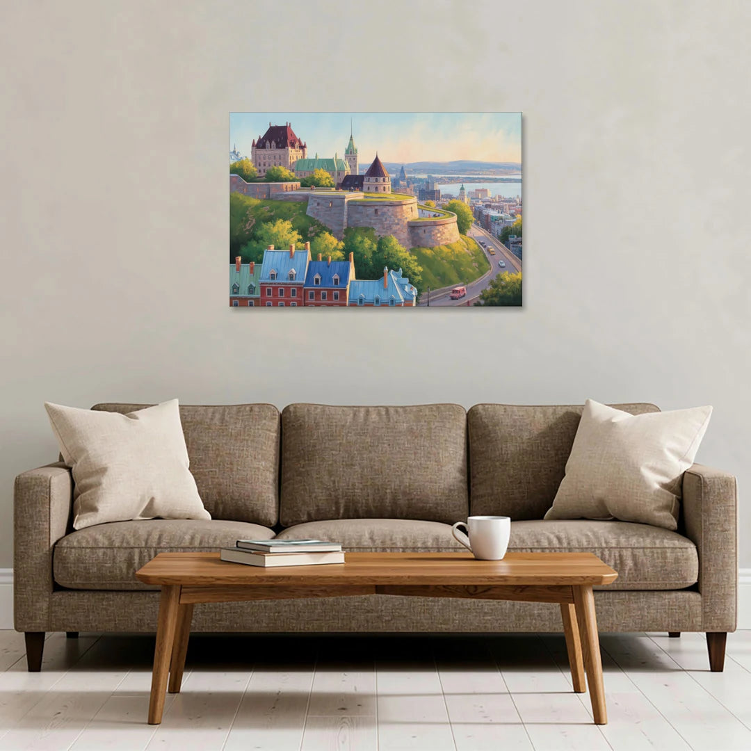 Quebec Fortress Walls - Canvas Wall Art - Sofa - 36x24