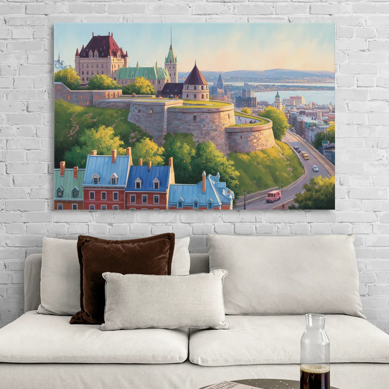 Quebec Fortress Walls Living Room - Canvas Wall Art