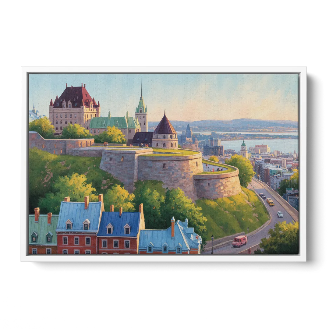 Quebec Fortress Walls Front - White Canvas Wall Art