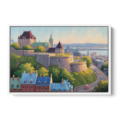 Quebec Fortress Walls Front - White Canvas Wall Art