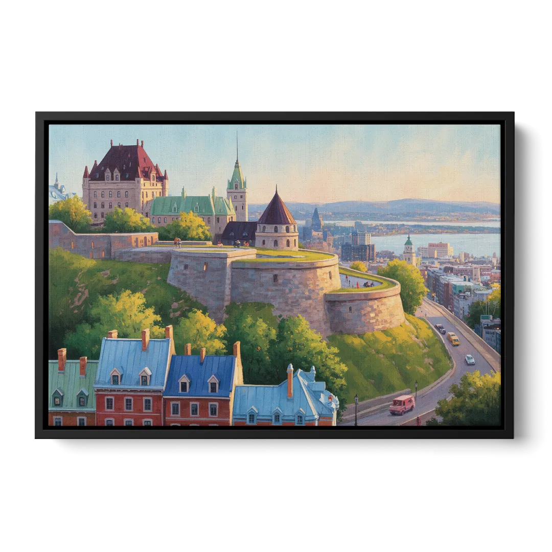Quebec Fortress Walls Front - Black Canvas Wall Art