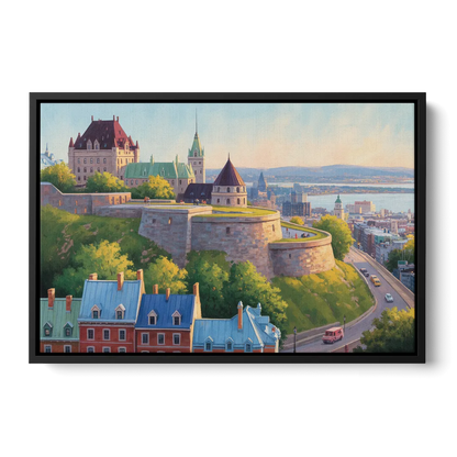 Quebec Fortress Walls Front - Black Canvas Wall Art