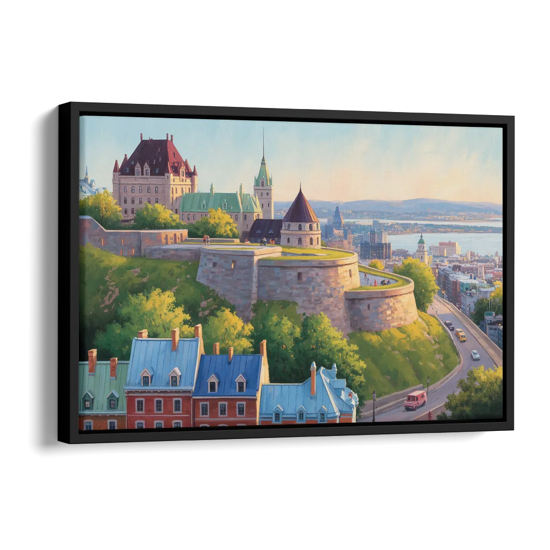 Quebec Fortress Walls Side - Black Canvas Wall Art