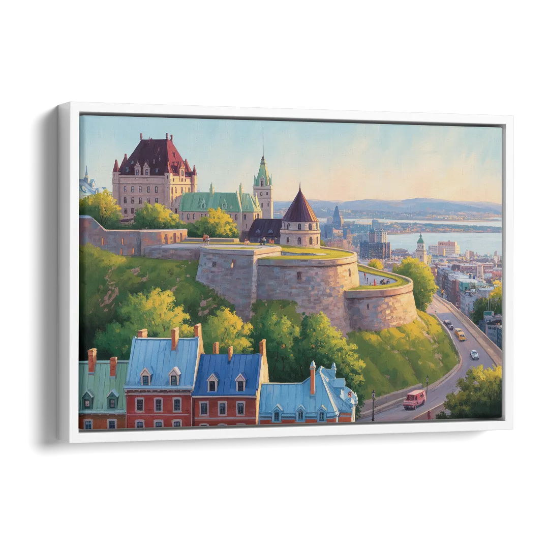 Quebec Fortress Walls Side - White Canvas Wall Art