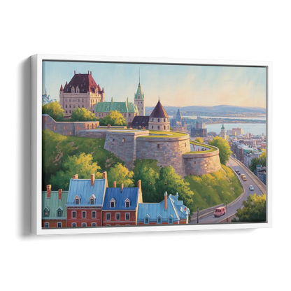 Quebec Fortress Walls Side - White Canvas Wall Art