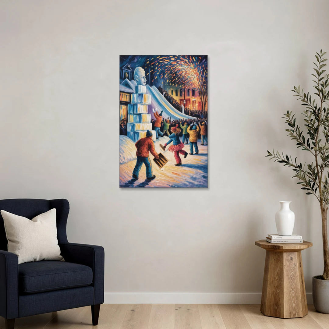 Quebec Winter Carnival - Canvas Wall Art - Sofa - 24x36