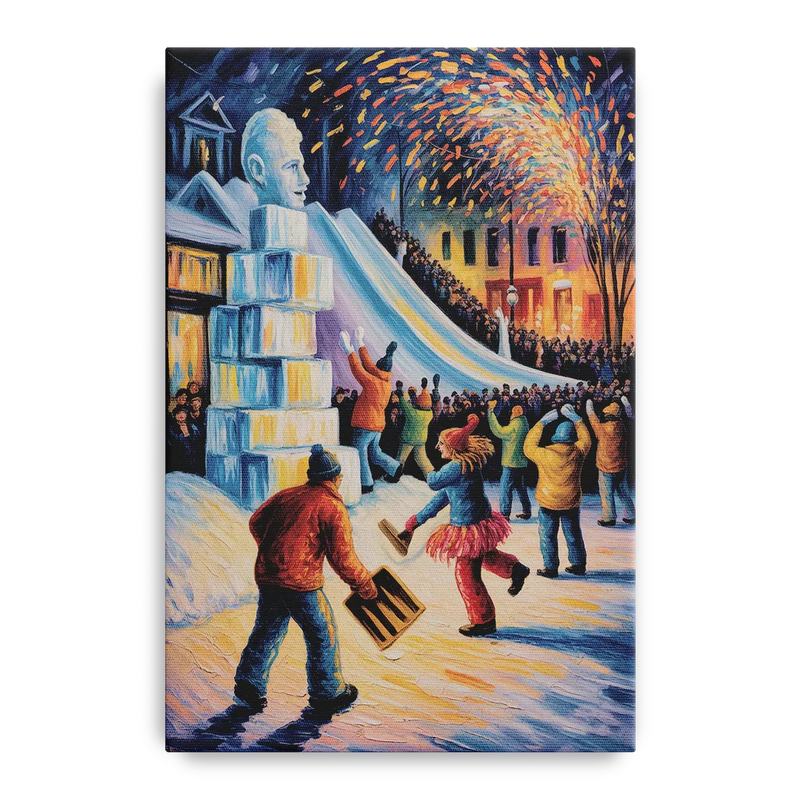 Quebec Winter Carnival Front - Canvas Wall Art