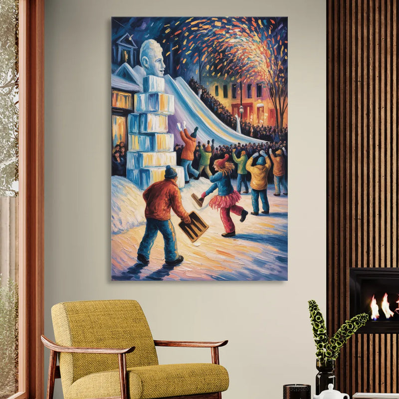 Quebec Winter Carnival Living Room - Canvas Wall Art