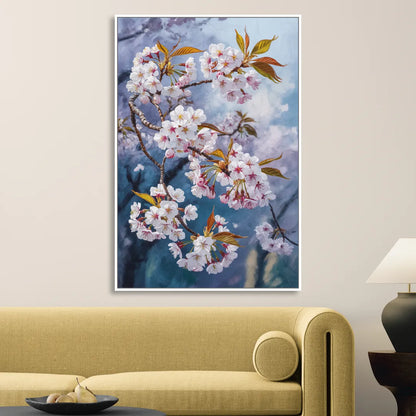 Queen Elizabeth Park Blossoms Sitting Room - White Canvas Wall Art
