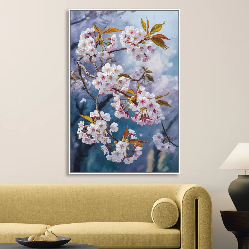 Queen Elizabeth Park Blossoms Sitting Room - White Canvas Wall Art