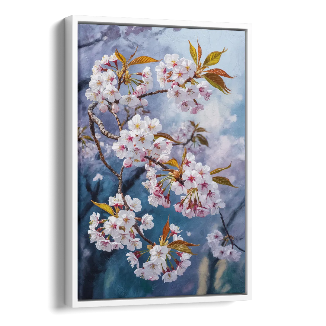 Queen Elizabeth Park Blossoms Side - White Canvas Wall Art