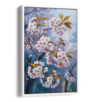 Queen Elizabeth Park Blossoms Side - White Canvas Wall Art