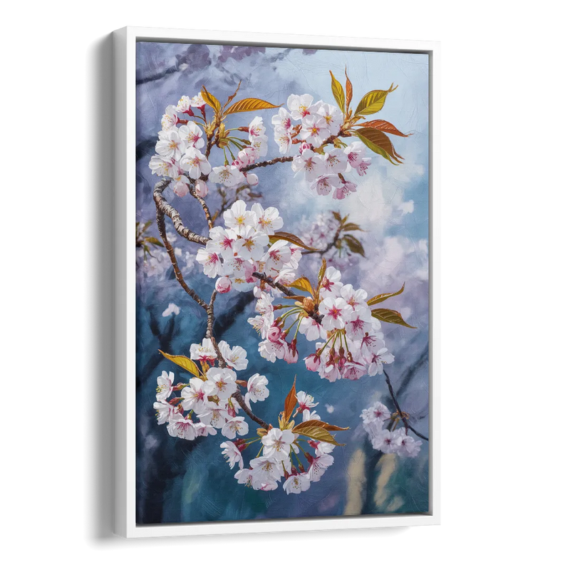 Queen Elizabeth Park Blossoms Side - White Canvas Wall Art
