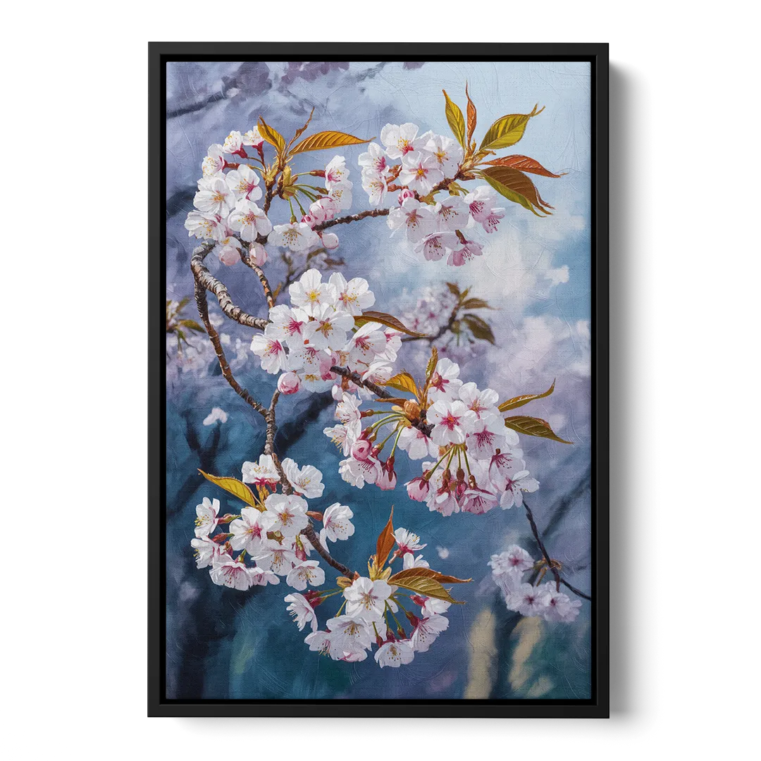 Queen Elizabeth Park Blossoms Front - Black Canvas Wall Art