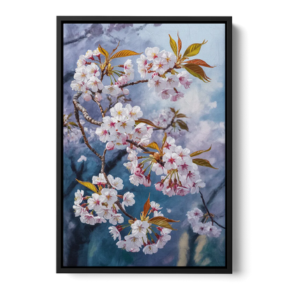 Queen Elizabeth Park Blossoms Front - Black Canvas Wall Art