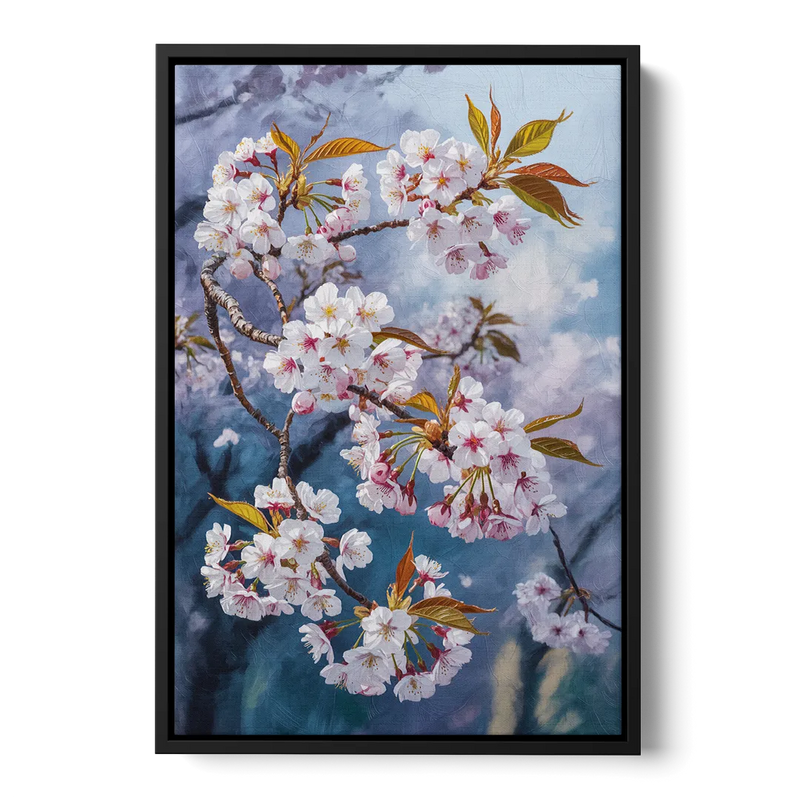 Queen Elizabeth Park Blossoms Front - Black Canvas Wall Art