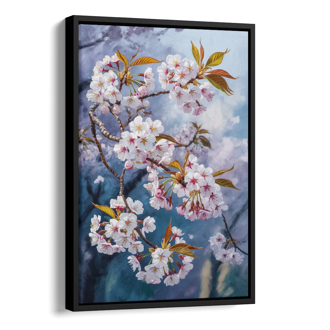 Queen Elizabeth Park Blossoms Side - Black Canvas Wall Art