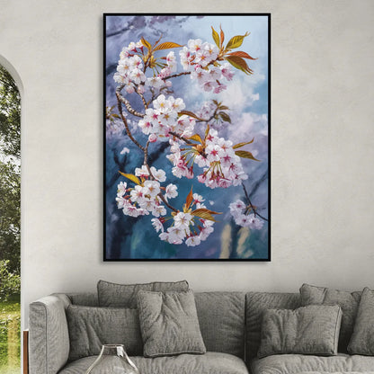 Queen Elizabeth Park Blossoms Sitting Room - Black Canvas Wall Art