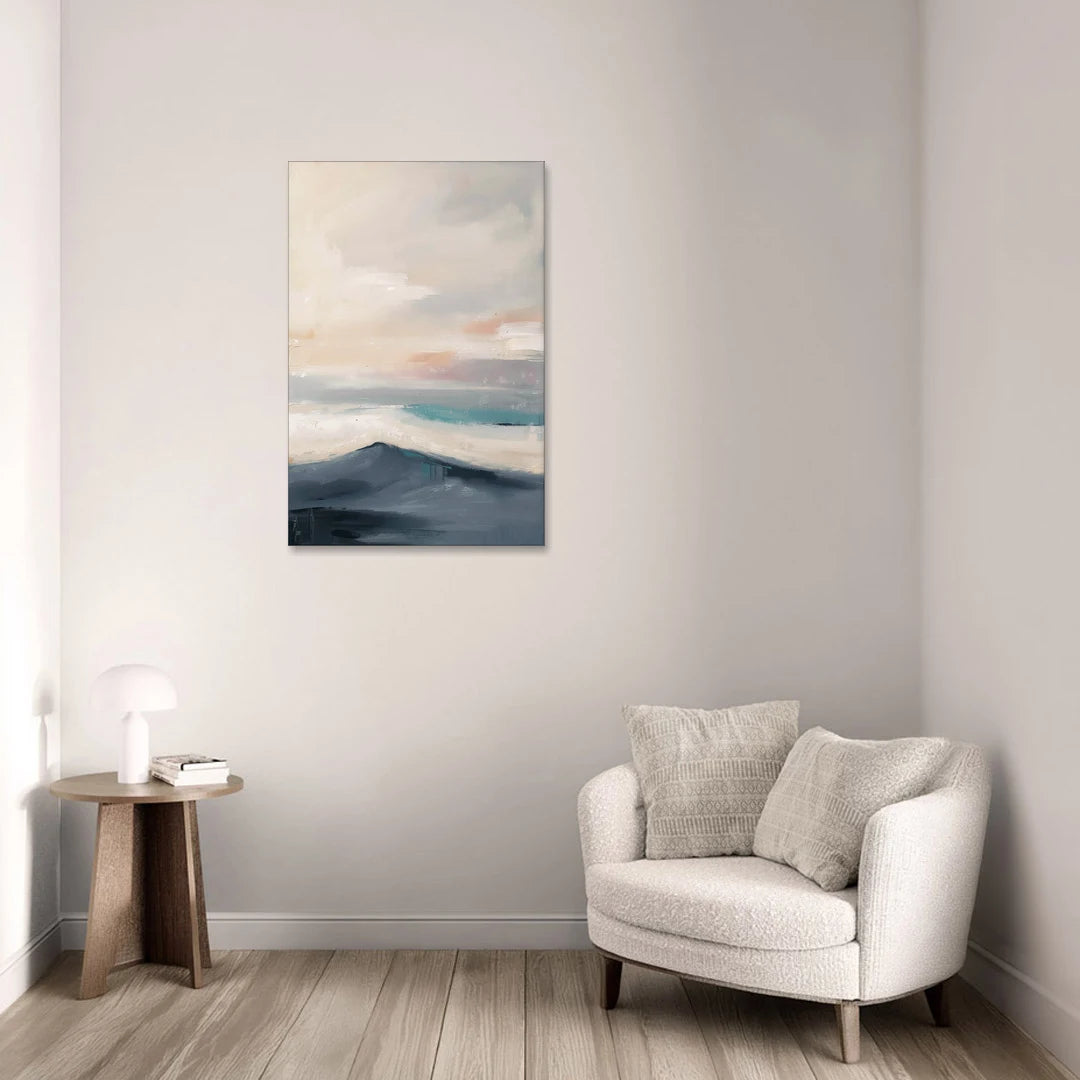 Quiet Ridge with Teal Crest - Canvas Wall Art - Sofa - 24x36