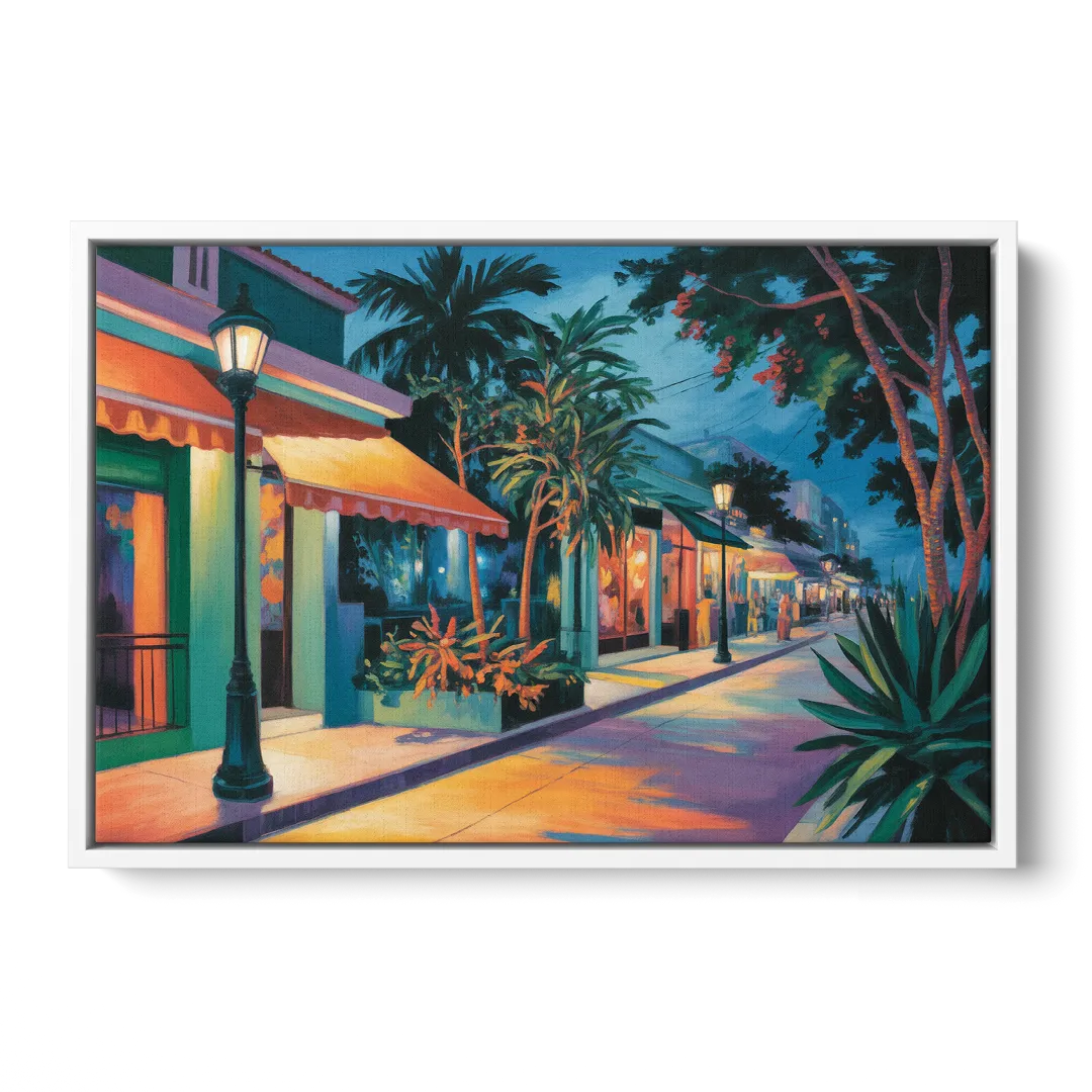 Quinta Avenida Lights Front - White Canvas Wall Art