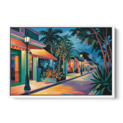 Quinta Avenida Lights Front - White Canvas Wall Art