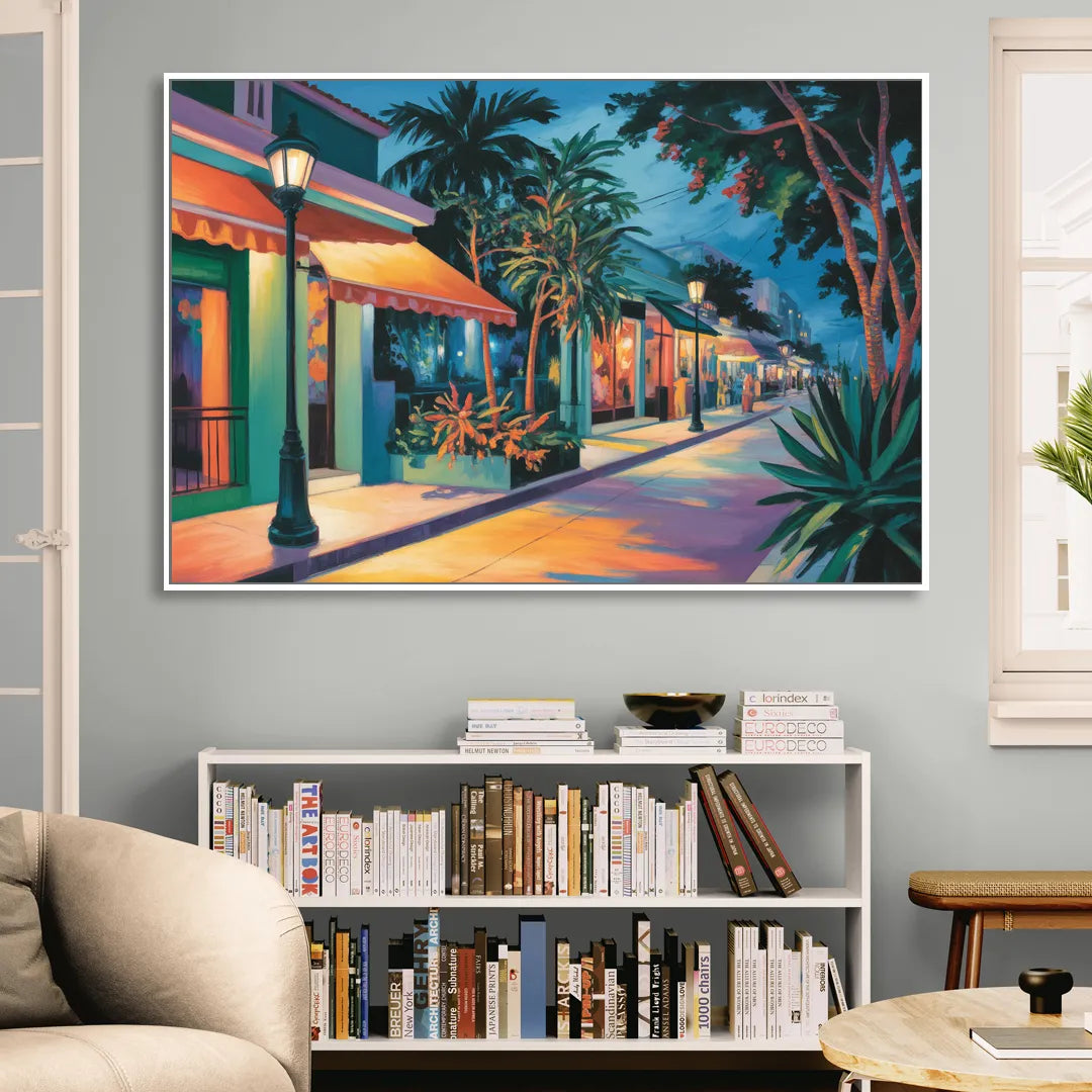Quinta Avenida Lights Sitting Room - White Canvas Wall Art