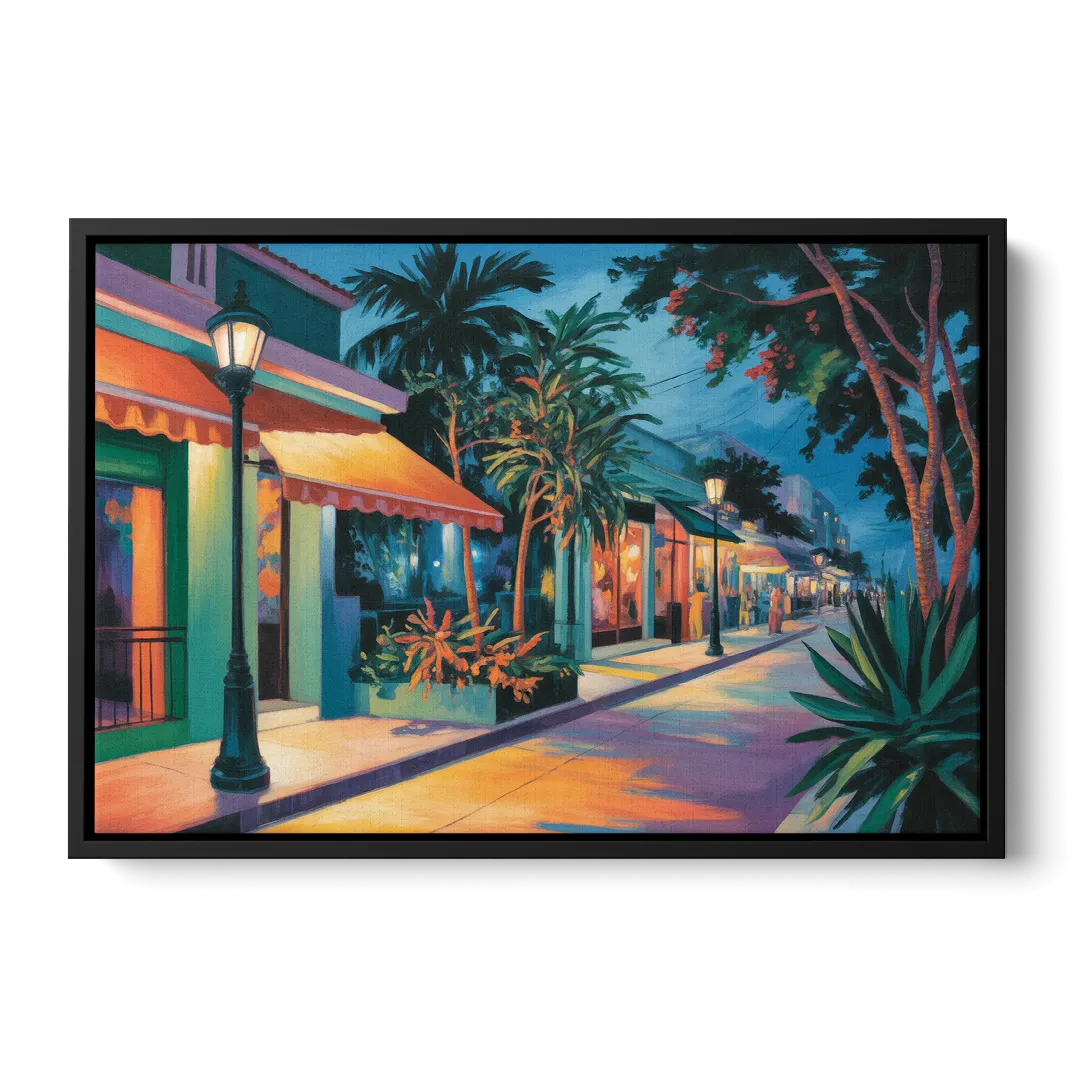 Quinta Avenida Lights Front - Black Canvas Wall Art