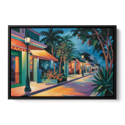 Quinta Avenida Lights Front - Black Canvas Wall Art