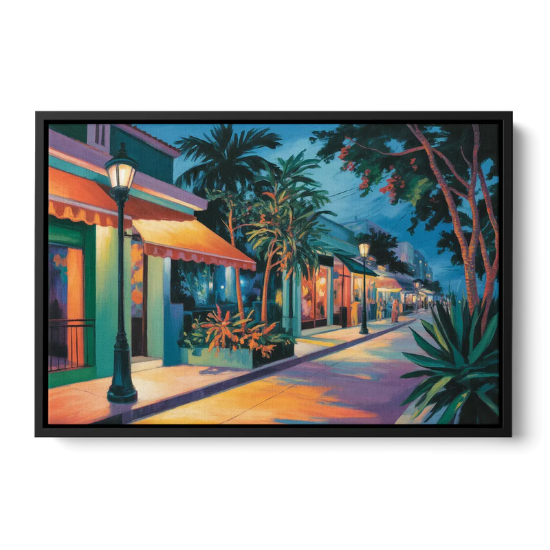 Quinta Avenida Lights Front - Black Canvas Wall Art