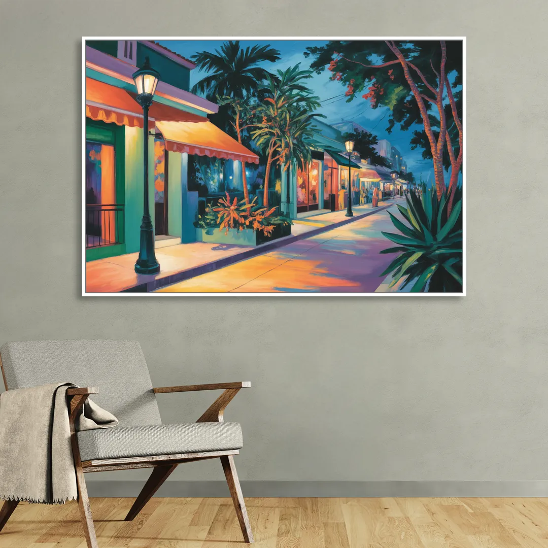 Quinta Avenida Lights Living Room - White Canvas Wall Art