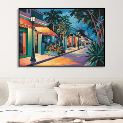 Quinta Avenida Lights Sitting Room - Black Canvas Wall Art