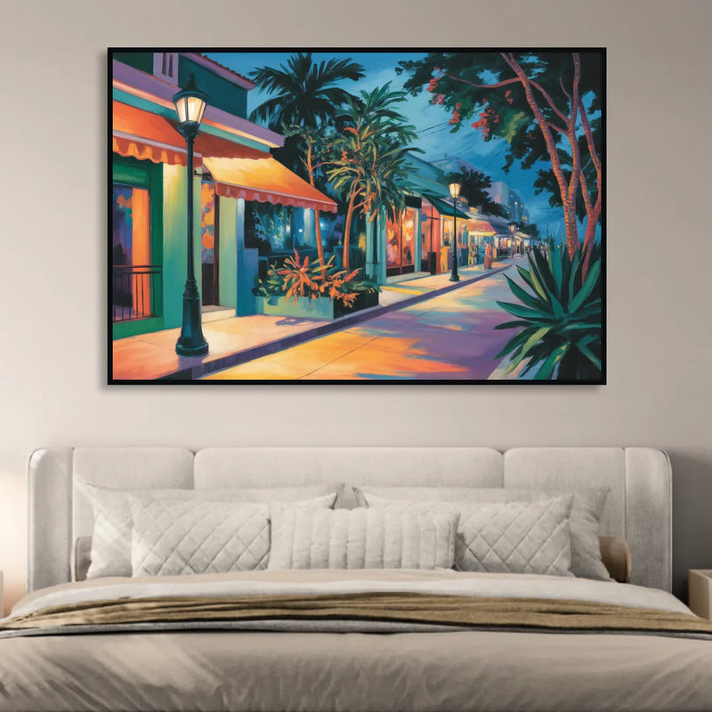 Quinta Avenida Lights Living Room - Black Canvas Wall Art