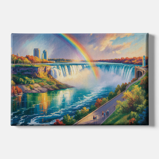 Rainbow Over Niagara Falls - Canvas Wall Art