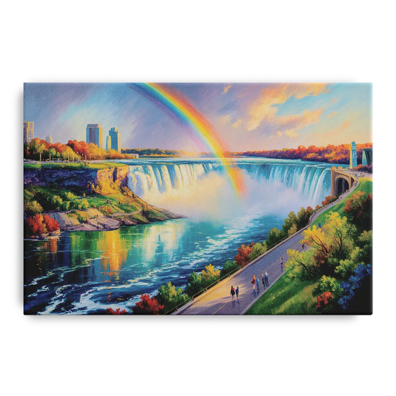 Rainbow Over Niagara Falls Front - Canvas Wall Art