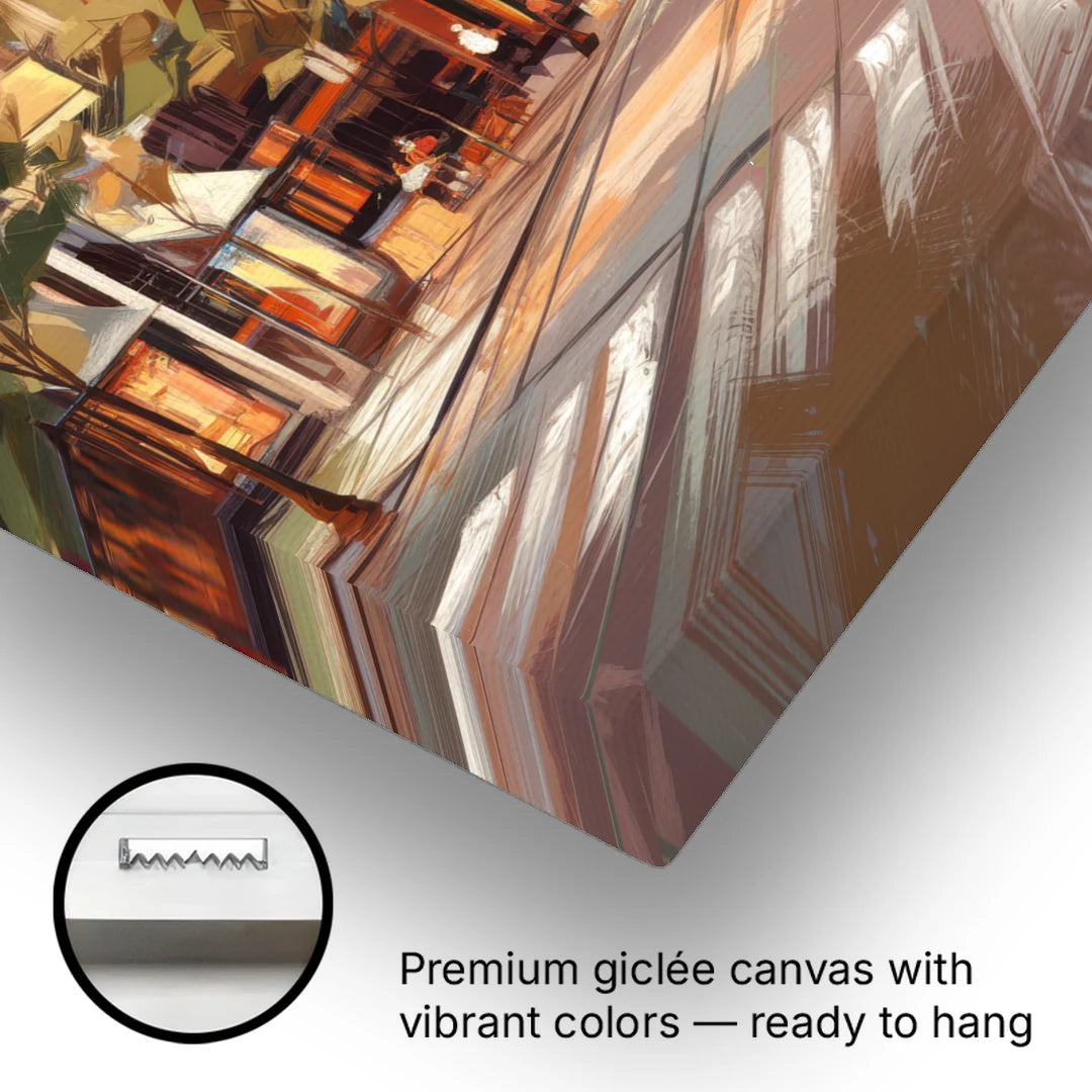 Raleigh Downtown Streetscape - Canvas Wall Art - Gallery Wrap Corner