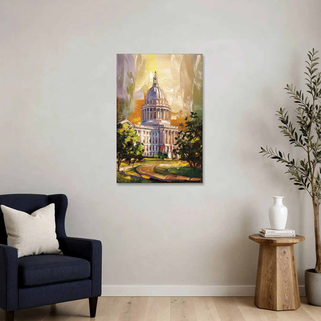 Raleigh Historic Landmarks - Canvas Wall Art - Sofa - 24x36