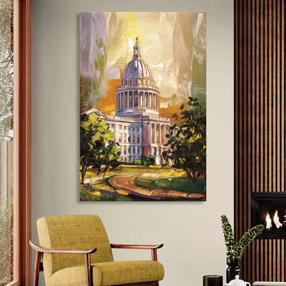 Raleigh Historic Landmarks Sitting Room - Canvas Wall Art