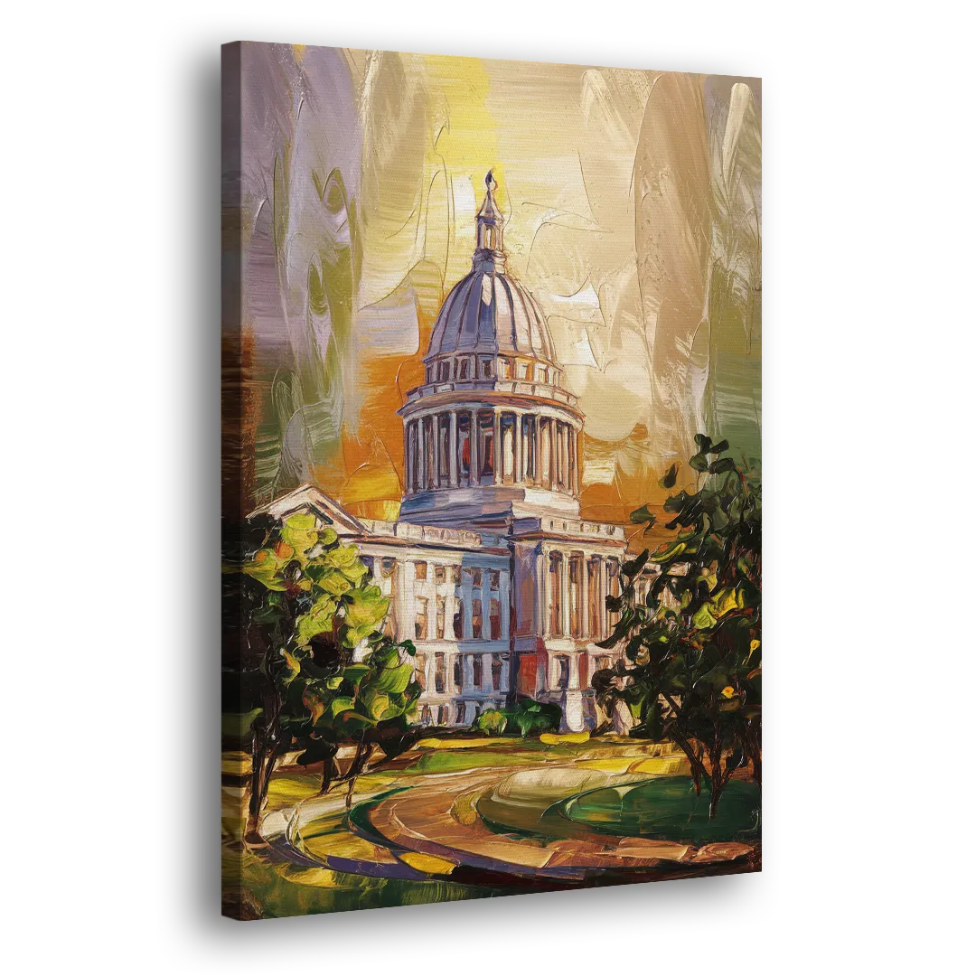 Raleigh Historic Landmarks Side - Canvas Wall Art