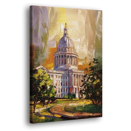 Raleigh Historic Landmarks Side - Canvas Wall Art