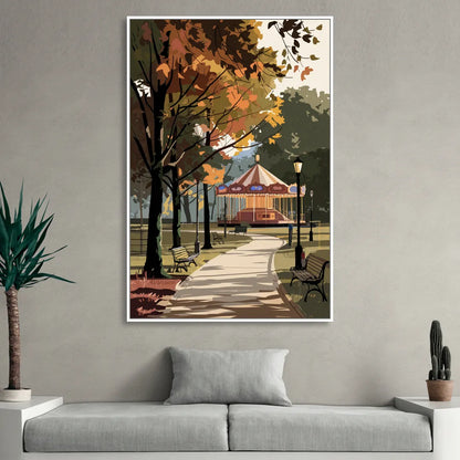 Raleigh Nature and Parks Sitting Room - White Canvas Wall Art