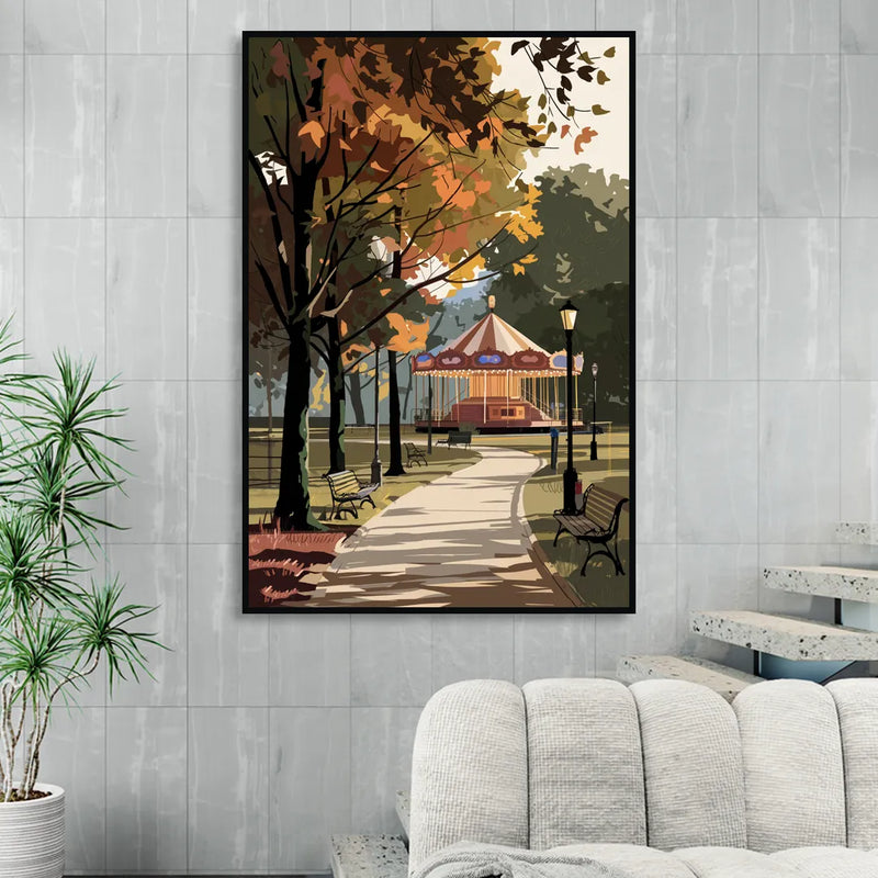Raleigh Nature and Parks Living Room - Black Canvas Wall Art