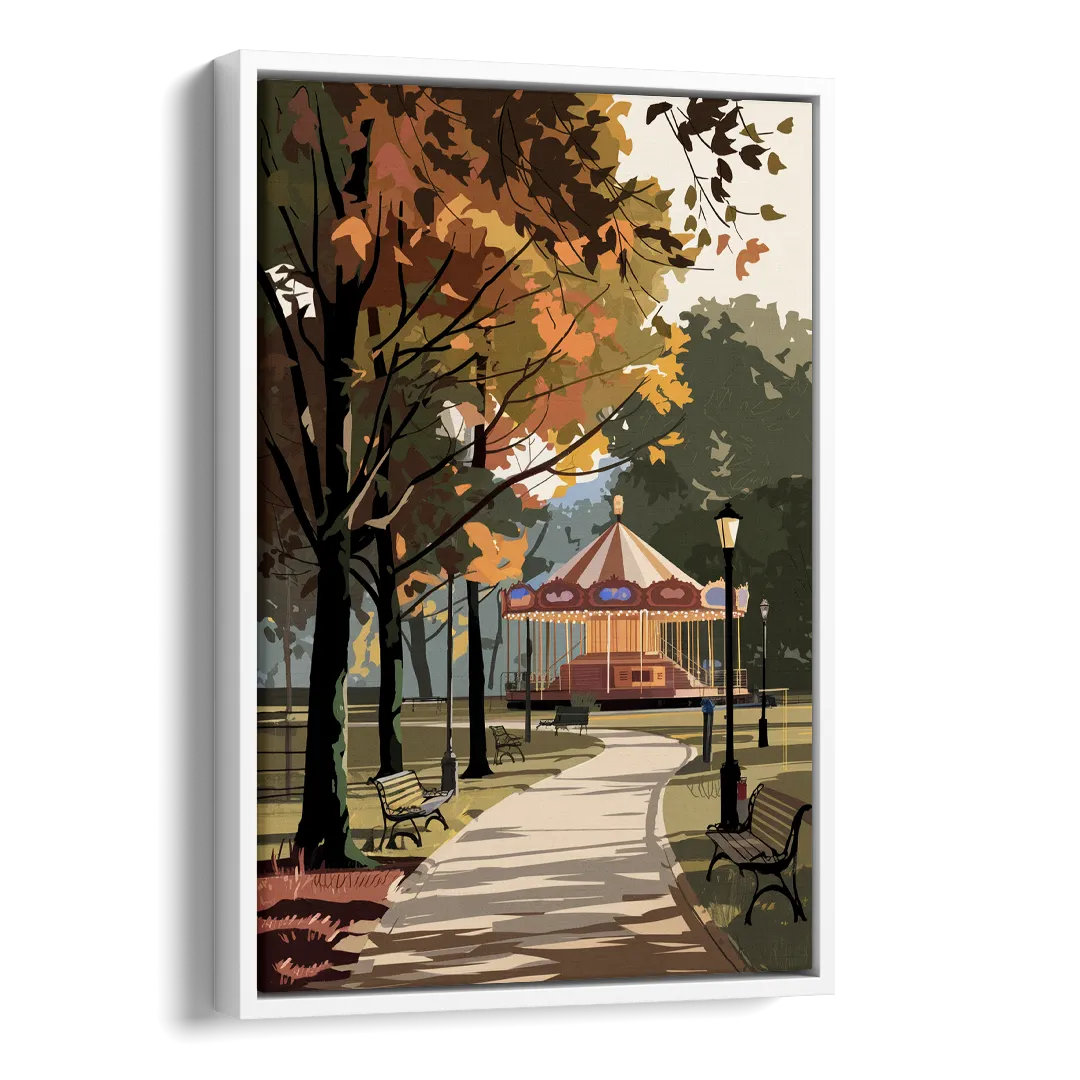 Raleigh Nature and Parks Side - White Canvas Wall Art
