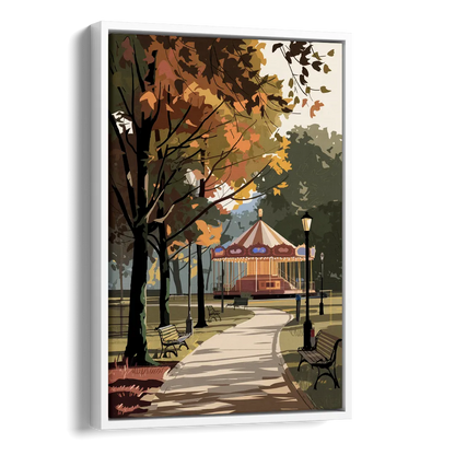 Raleigh Nature and Parks Side - White Canvas Wall Art