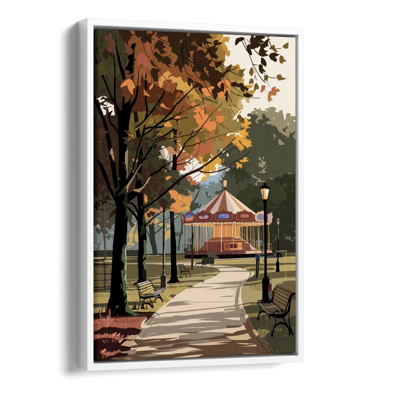 Raleigh Nature and Parks Side - White Canvas Wall Art