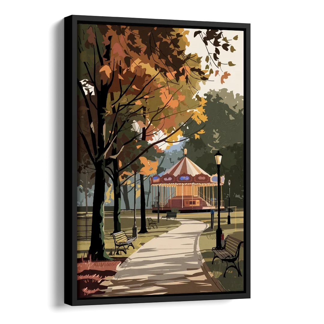 Raleigh Nature and Parks Side - Black Canvas Wall Art