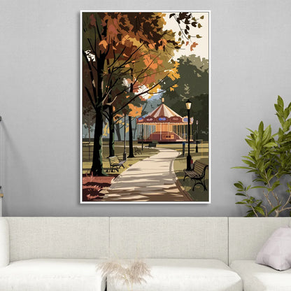 Raleigh Nature and Parks Living Room - White Canvas Wall Art