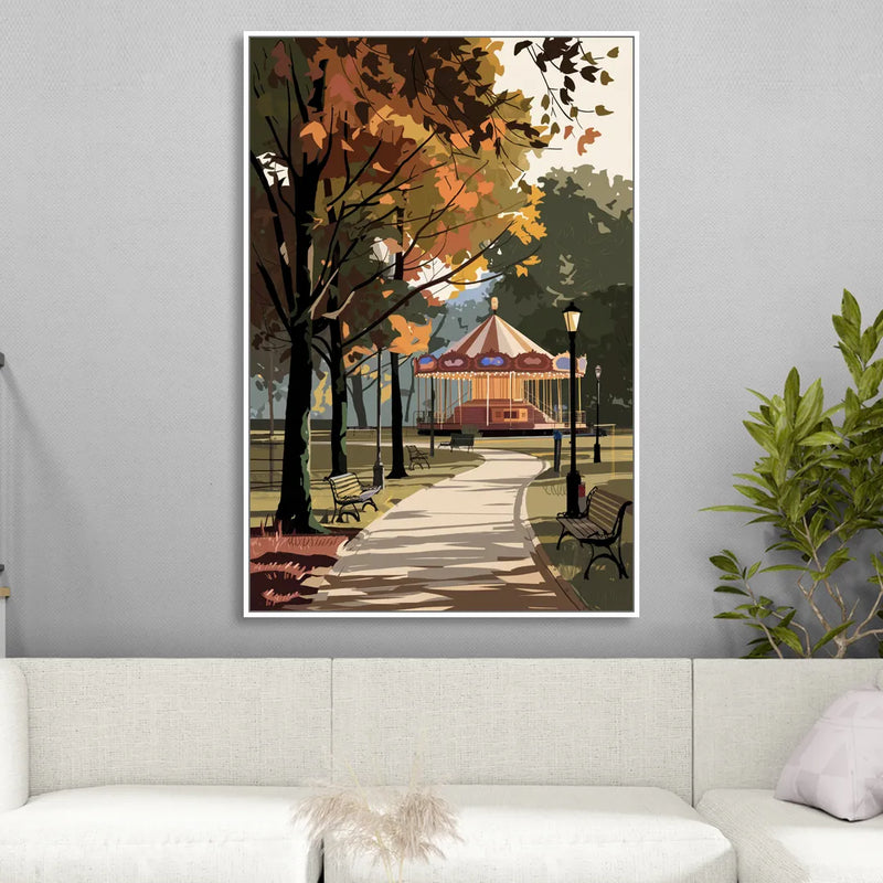 Raleigh Nature and Parks Living Room - White Canvas Wall Art