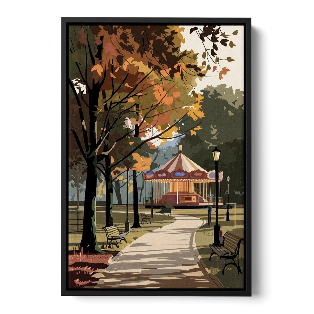 Raleigh Nature and Parks Front - Black Canvas Wall Art